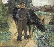 Max Liebermann A farmer with his cow France oil painting artist